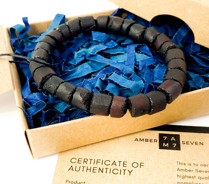 raw black amber bracelet