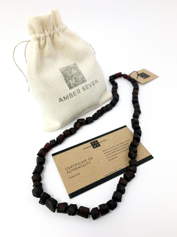 raw black baltic amber necklace