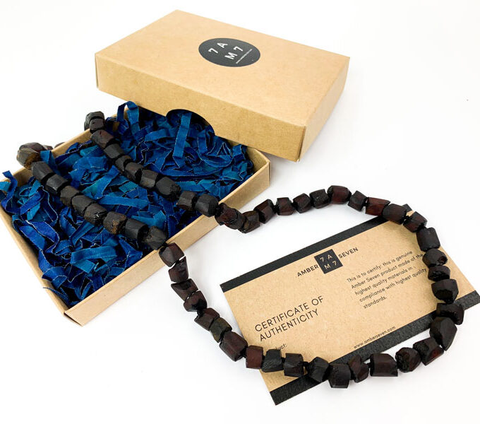 raw black amber necklace