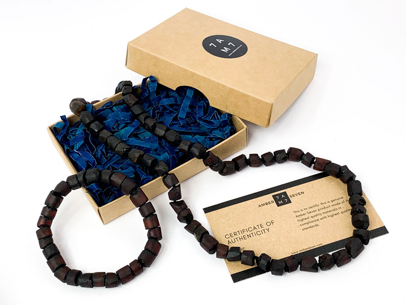 raw black amber jewelry set