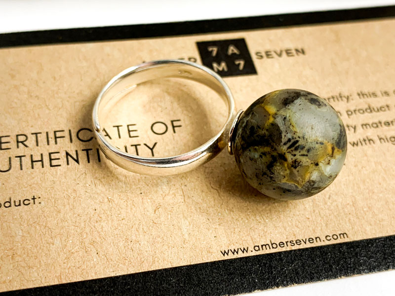 baltic amber ring with silver