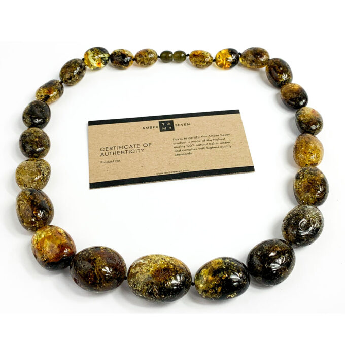 dark green amber necklace