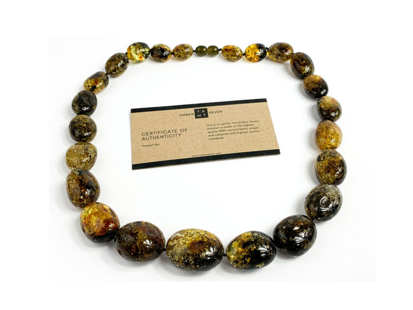 dark green amber necklace