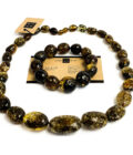 massive dark amber jewelry set