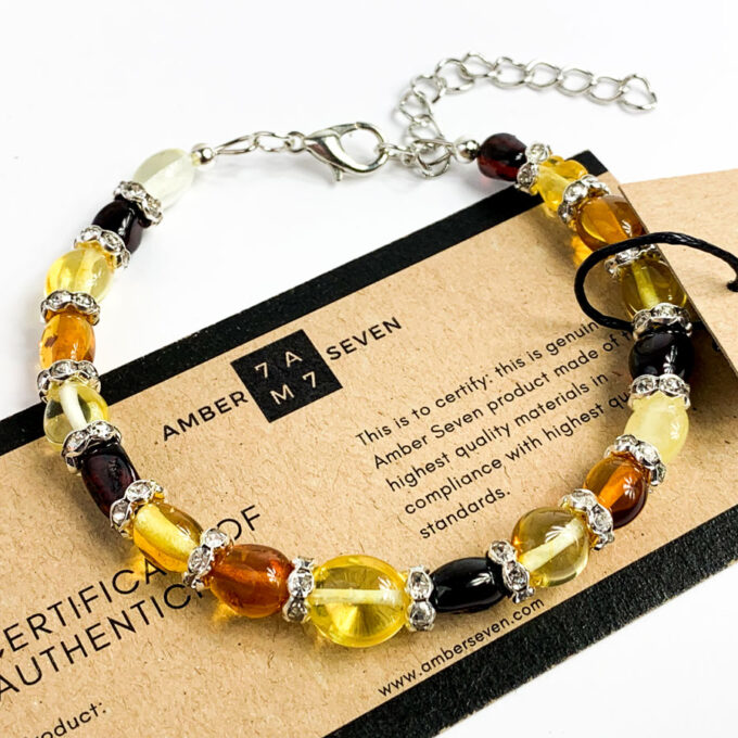 multi color amber bracelet