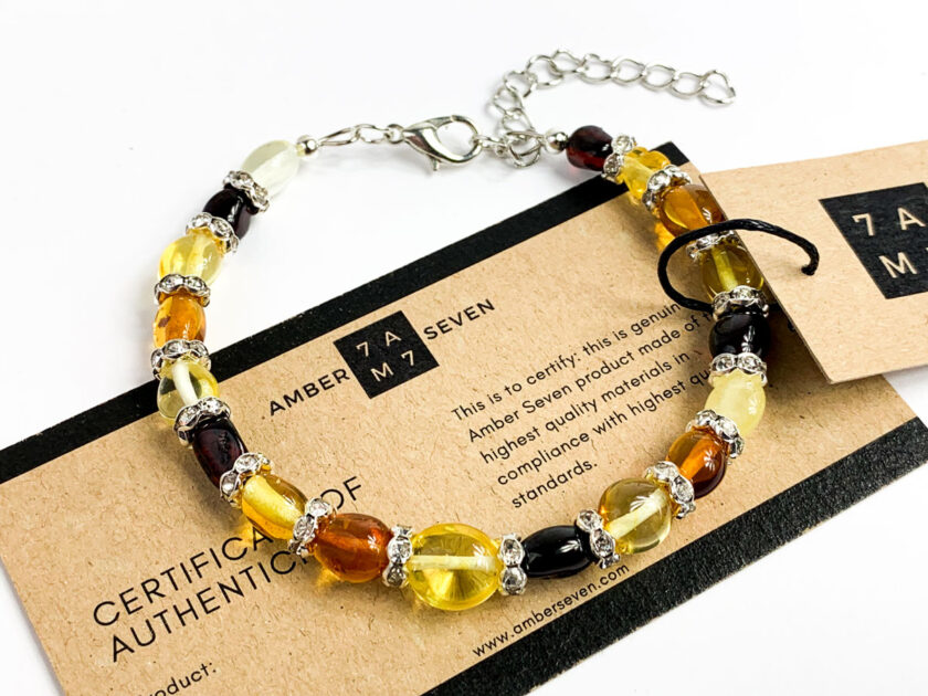 multi color amber bracelet