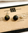 raw green amber stud earrings