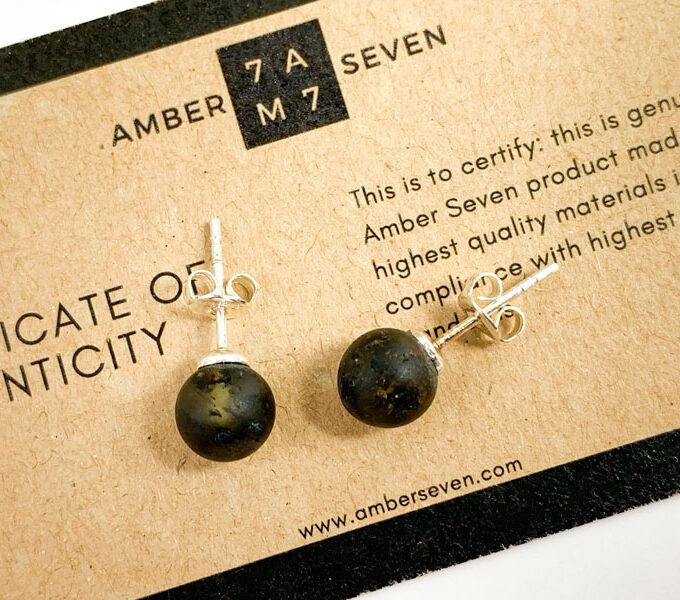raw amber stud earrings