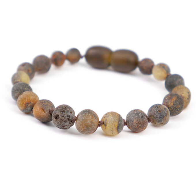 raw green amber baby bracelet
