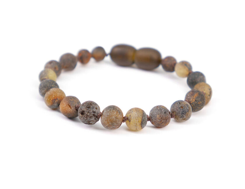 raw green amber baby bracelet