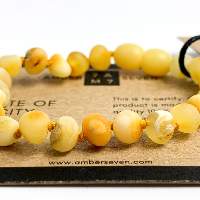 raw butterscotch amber children bracelet