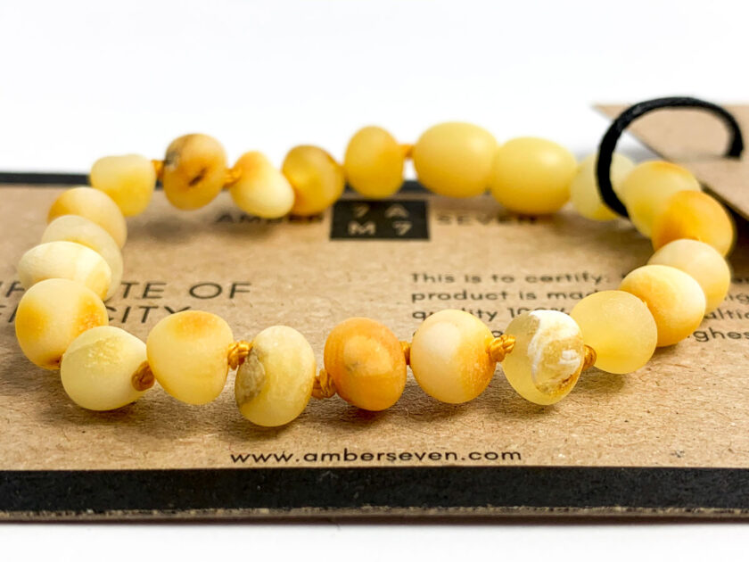 raw butterscotch amber children bracelet