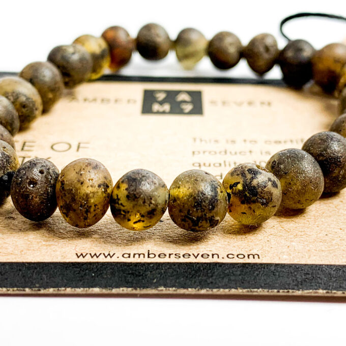 raw green amber children bracelet