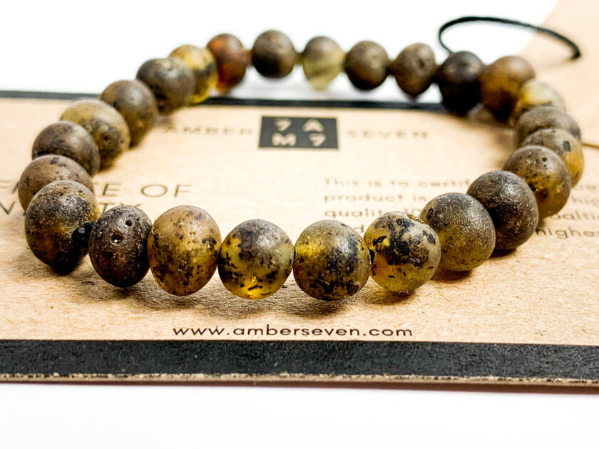 raw green amber children bracelet