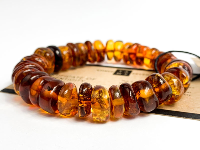 luxury cognac amber bead bracelet
