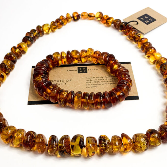 cognac amber luxury jewelry set