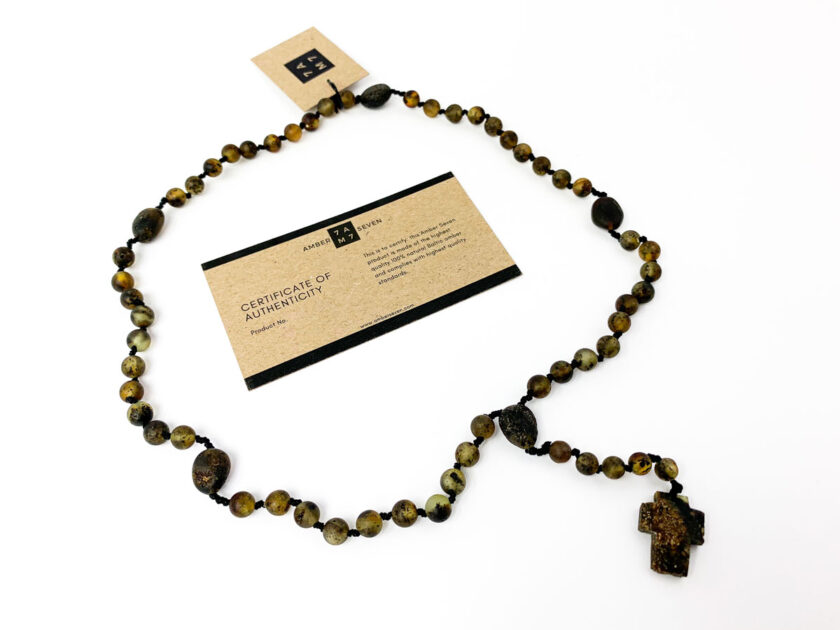 raw amber rosary necklace