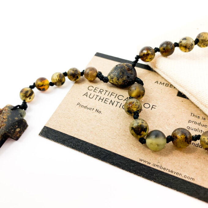 amber cross necklace