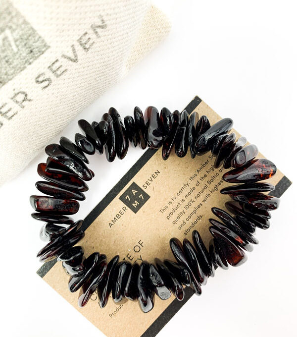 black nugget amber bracelet