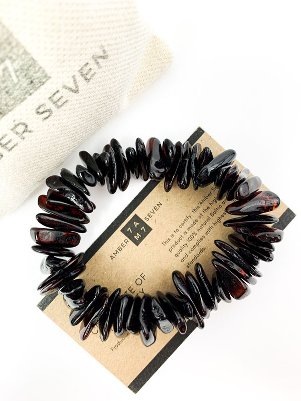 black nugget amber bracelet