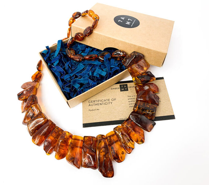 cognac amber cleopatra necklace