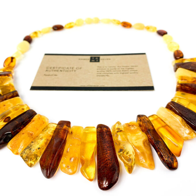 multi color amber cleopatra necklace