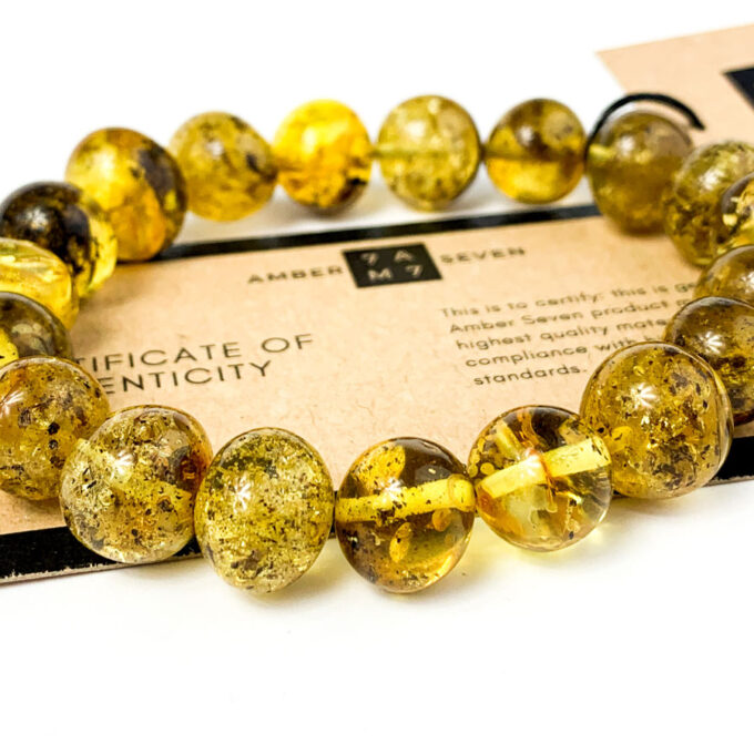 large khaki amber bracelet