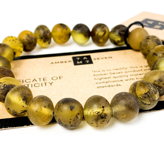 large raw green amber bracelet