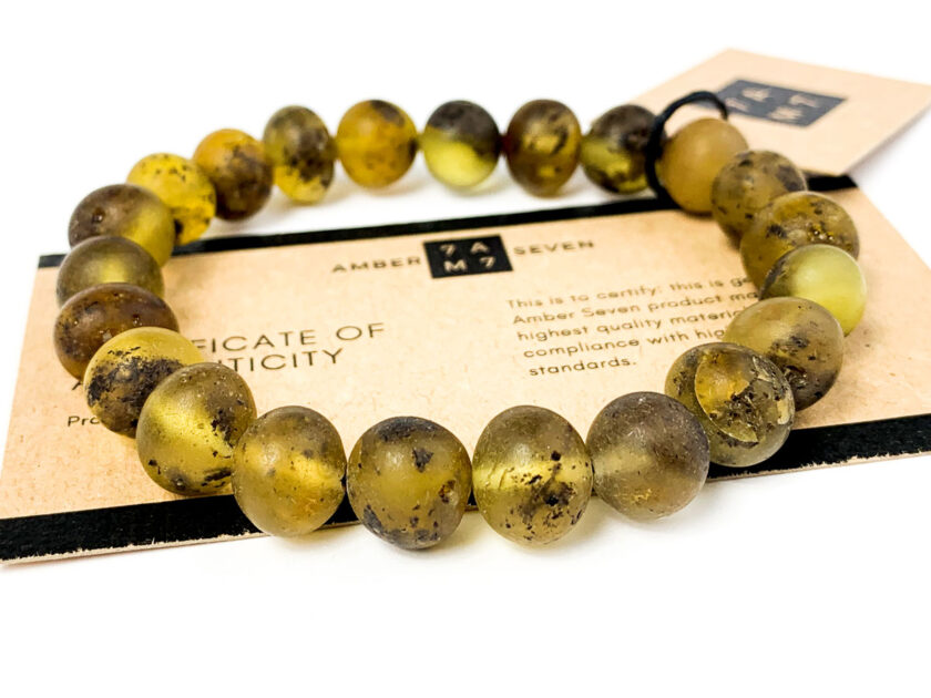 large raw green amber bracelet