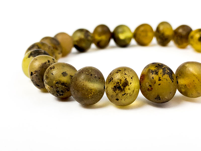 raw green amber bead bracelet