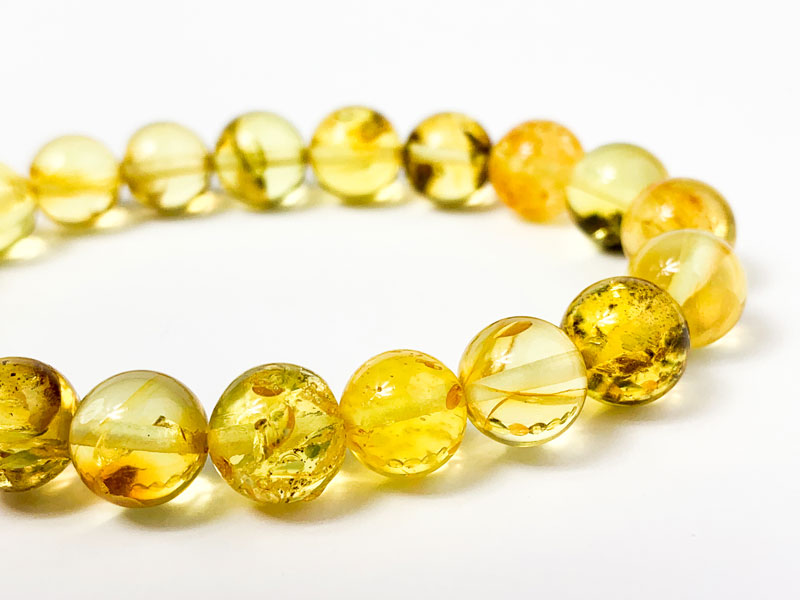 transparent amber bead bracelet