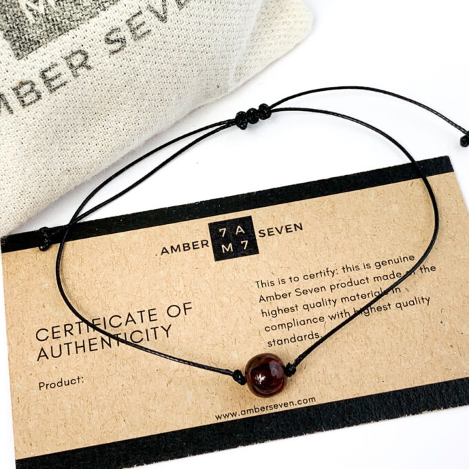 minimalist cognac amber bracelet