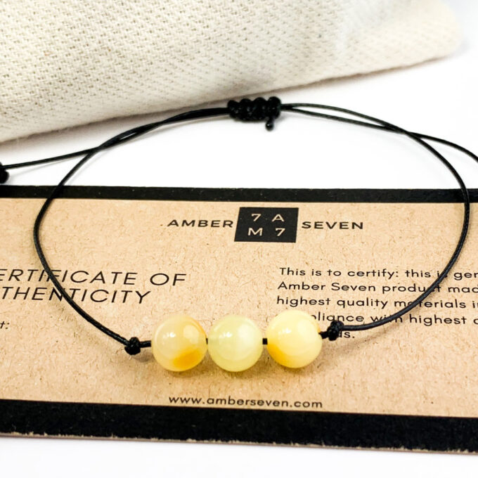 white amber beads bracelet