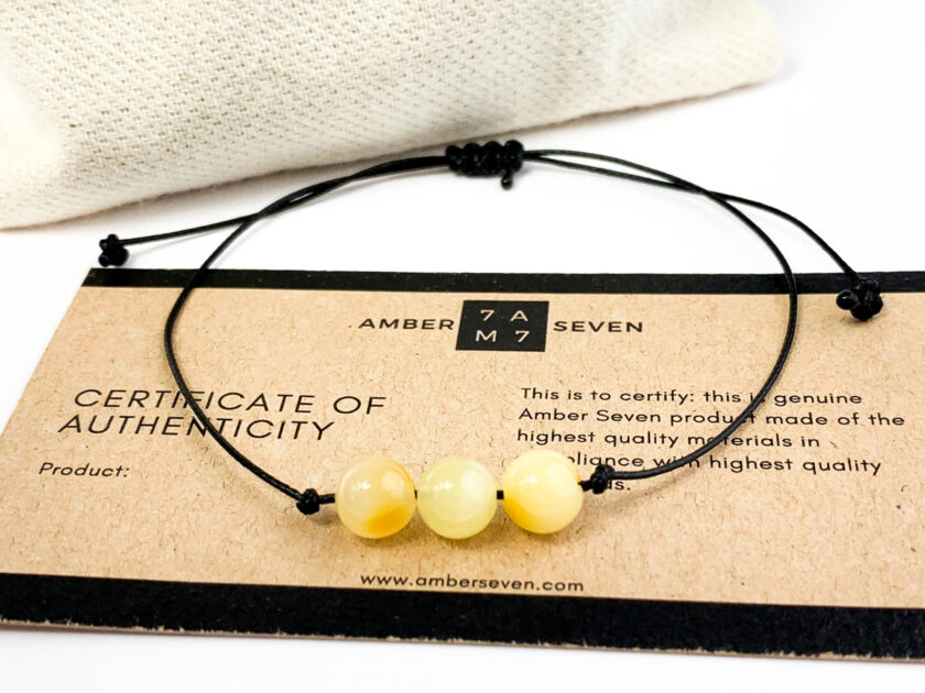 white amber beads bracelet