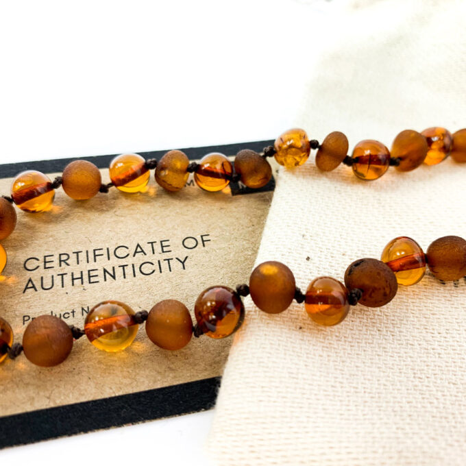 raw and polished amber necklace
