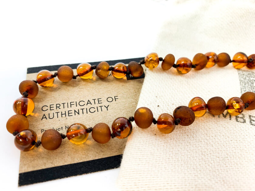 raw and polished amber necklace