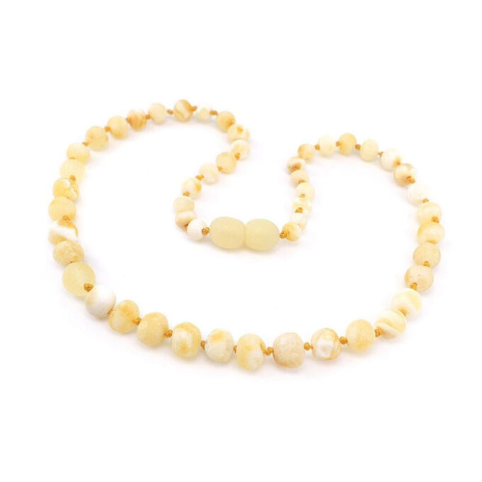 raw white amber necklace