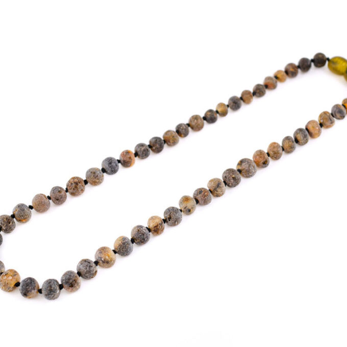 raw green baltic amber necklace