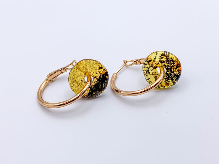gold amber earrings