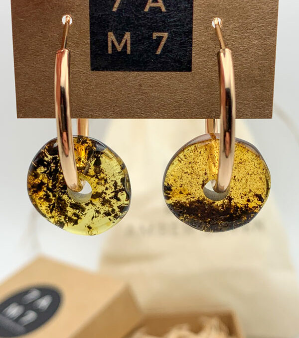 golden baltic amber earrings