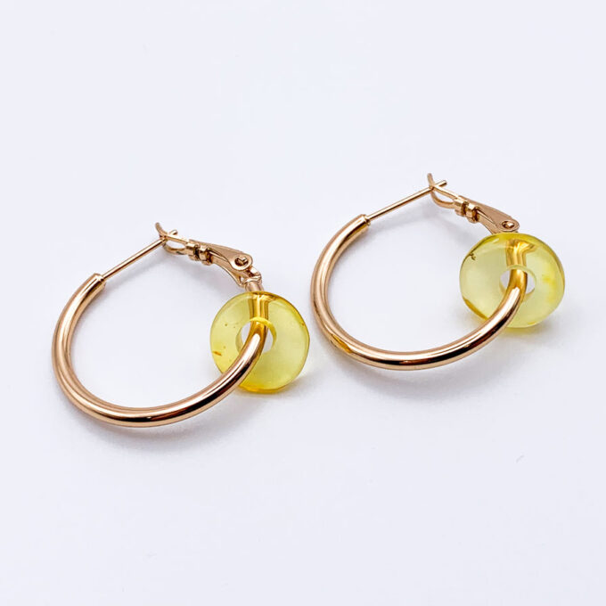 lemon gold amber earrings
