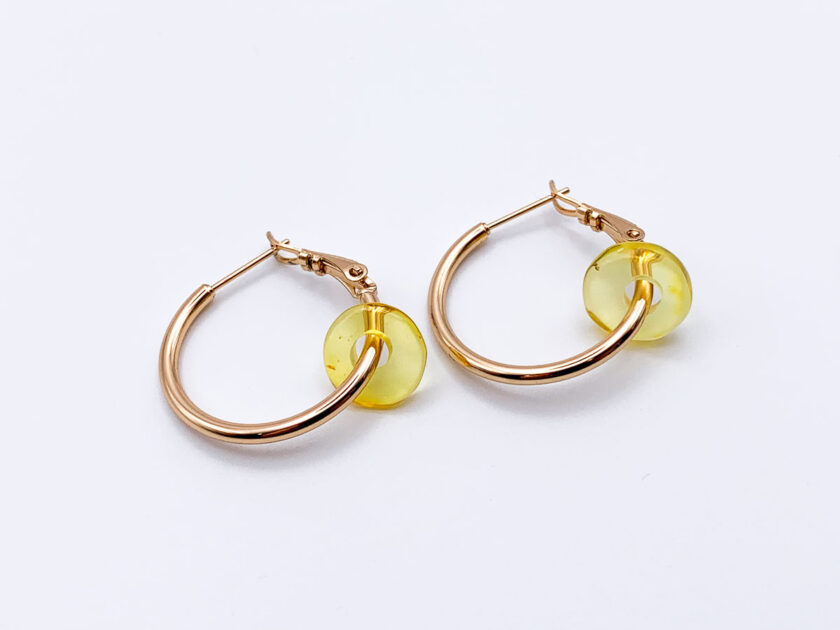lemon gold amber earrings
