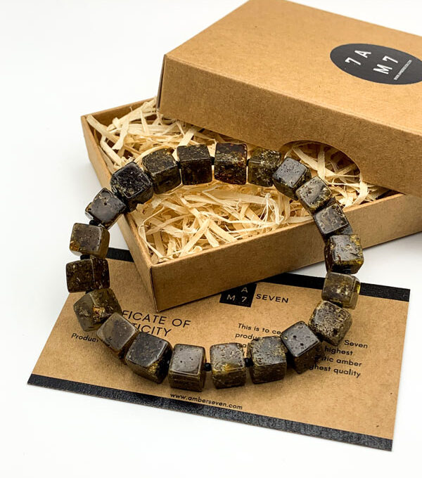 cube shape amber bracelet