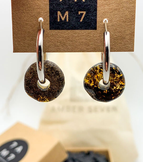 mystical green amber earrings